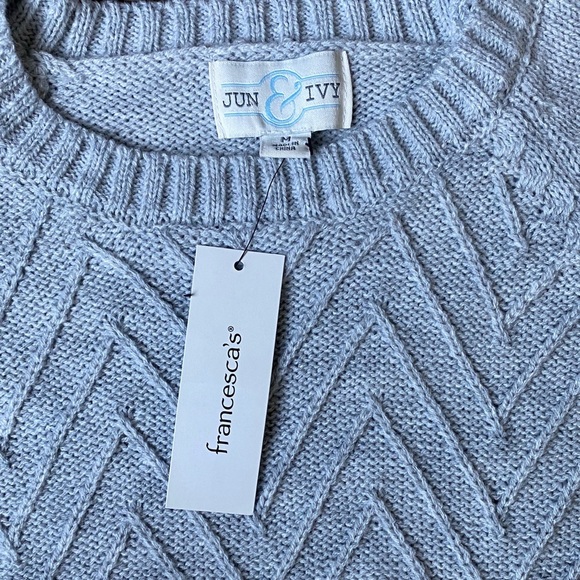 NWT Francesca’s Collection Jun & Ivy Women’s Gray Knit Sweater Dress Size M - Picture 2 of 9